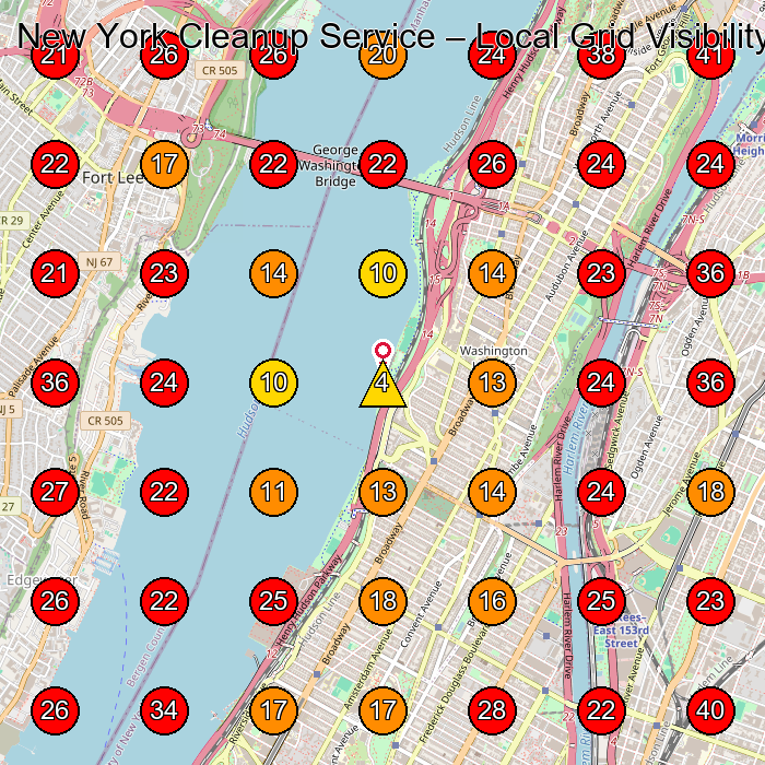 New York Cleanup Service GeoGrid visibility map for House Cleaning Service in Hamilton Heights